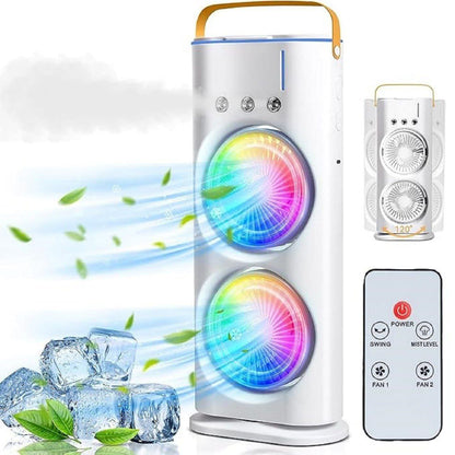 Stay Cool Anytime, Anywhere – With the Double End Spray Fan!