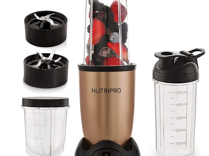 NutriPro Juicer Mixer Grinder - Smoothie Maker - 500 Watts (2 Jars & 1 Blade, Silver) - 2 Year Warranty